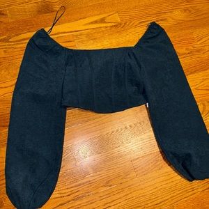 Kirious Los Angeles Tan Corset Top with Balloon Sleeves size large